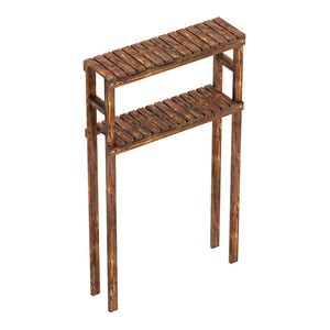 Waschmaschinenregal Kinnula 120x70x20cm Dunkler Holzton [en.casa]