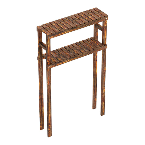 Waschmaschinenregal Kinnula 120x70x20cm Dunkler Holzton [en.casa]