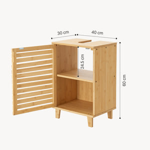 Meuble sous lavabo Iveland bambou 60 x 40 x 30 cm naturel [en.casa]
