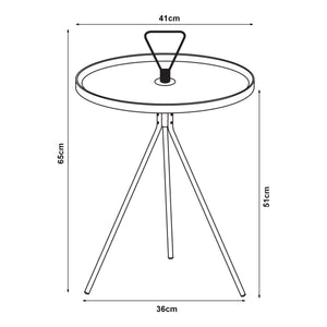 Table d'appoint Odal avec plateau rond métal 65 x 41 cm noir [en.casa]
