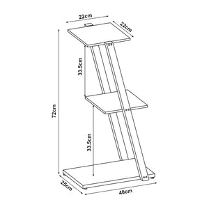 Standregal Rollag 72x40x25cm aus Metall Schwarz [en.casa]