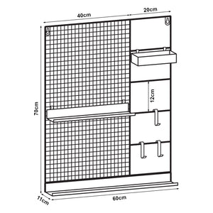 Grille murale Westre métal 70 x 60 x 11 cm noir [en.casa]