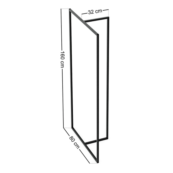 Garderobenständer Hurdal 160x80x32cm Schwarz [en.casa]