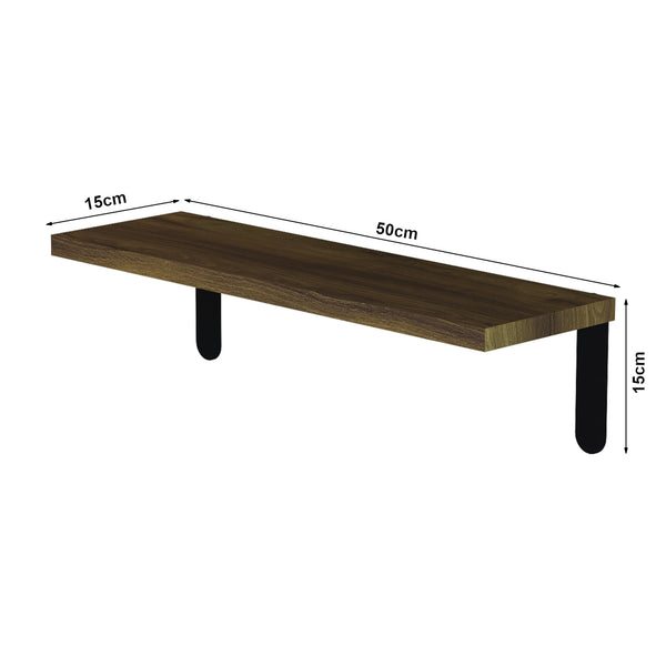 Set Frogn di 5 Mensole da Parete con Piani in Effetto Legno 50 x 15 cm [en.casa]