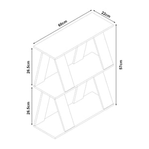 Table d'appoint Nome avec 2 étagères pannneau de particules 60 x 22 x 57 cm effet chêne [en.casa]