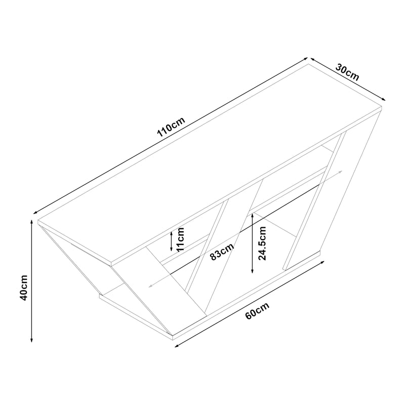 Schizzo in scala Mobile TV Nome Trapezoidale a 3 Piani - Effetto Rovere [en.casa] 