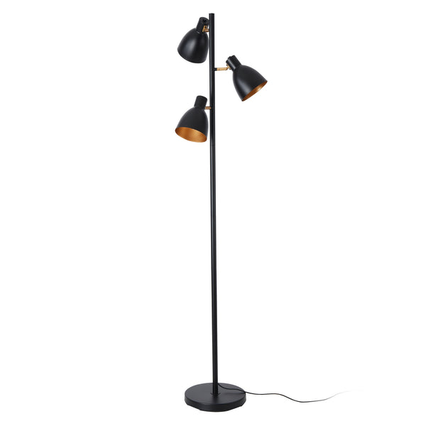 Lampada da Terra Witney con 3 Paralumi Conici Girevoli - Nero lux.pro 