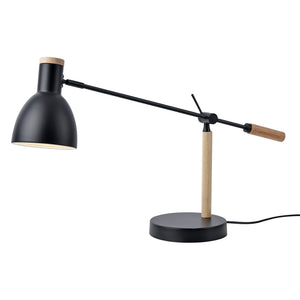 Tischleuchte Watford Schwarz / Holzfarben [lux.pro]