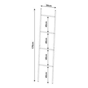 Échelle porte-serviettes Bodø avec 4 barres acier 176 x 38 x 2 cm noir [en.casa]