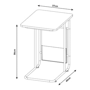 Table pour ordinateur portable Dyrøy 56 x 48 x 37 cm blanc effet chêne gris [en.casa]