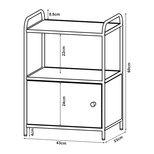 Beistelltisch Gulen Schwarz/Eiche-Optik [en.casa]