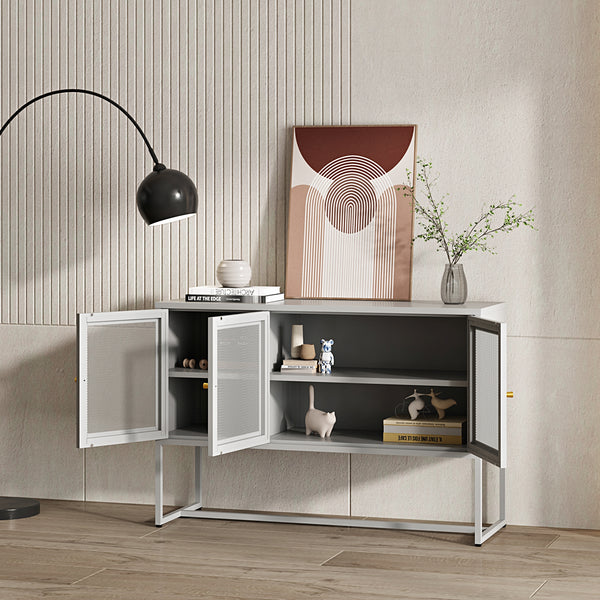 Buffet Sund acier 120 x 40 x 80 cm gris [en.casa]