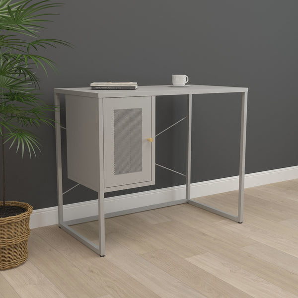 Bureau Sund acier 75 x 100 x 50 cm gris [en.casa]