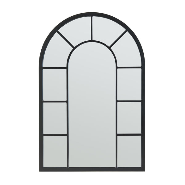 Specchio da Parete Enonkoski 90 x 60 cm Forma Arcuata Nero [en.casa] 