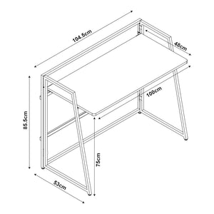 Klappbarer Schreibtisch Ringerike 104,5x53x85,5cm Schwarz/Walnuss [en.casa]