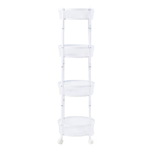 Chariot de service Sørreisa avec 4 étagères acier 123 x 38 cm blanc [en.casa]