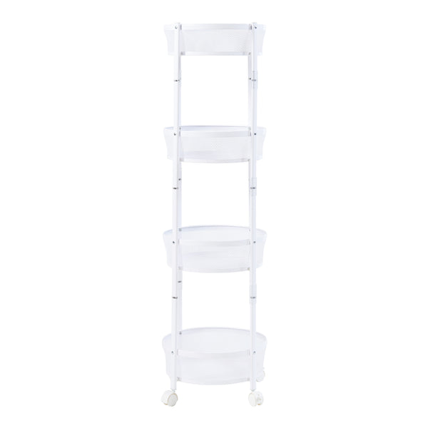 Chariot de service Sørreisa avec 4 étagères acier 123 x 38 cm blanc [en.casa]