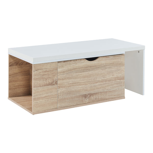 Beistelltisch Österåker 100x47,5x40 cm Holzoptik/Weiß [en.casa]
