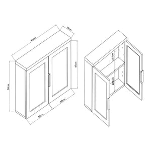 Spiegelschrank Namsskogan 50x60x15cm Walnussoptik [en.casa]