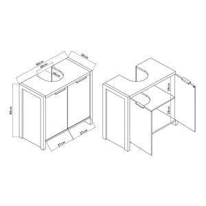 Meuble sous lavabo Namsskogan 60 x 60 x 30 cm effet noyer noir [en.casa]