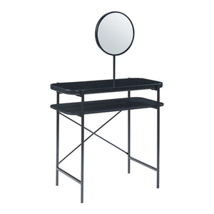 Schminktisch Hjelmeland mit Spiegel 129x80x44 cm Schwarz [en.casa]