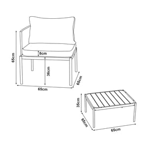 Ensemble de meubles de jardin 3 pièces Accettura gris casa.pro