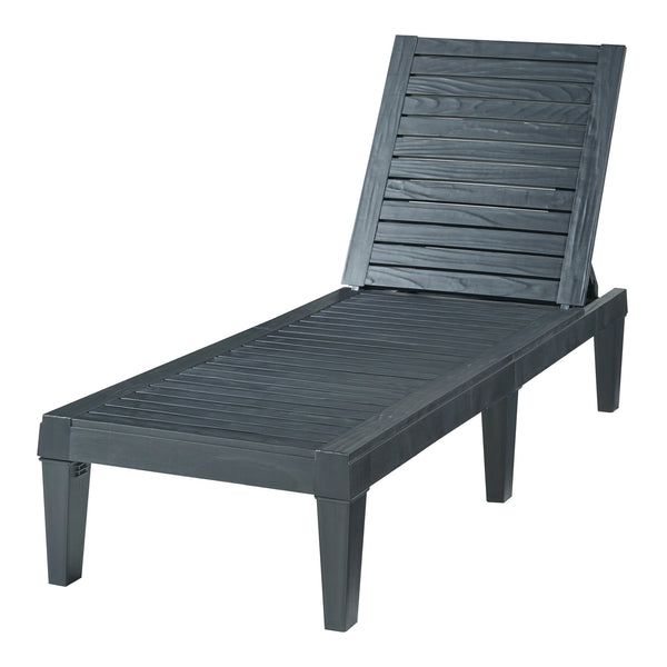 Chaise longue de jardin Ateleta 172 x 58 x 74 cm noir structuré casa.pro