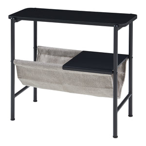 Table d'appoint Samnanger avec porte-revues 60 x 28 x 53 cm noir gris [en.casa]
