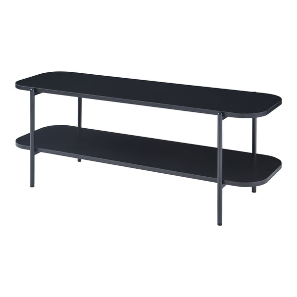 Meuble TV Samnanger acier panneau de particules 120 x 40 x 45 cm noir [en.casa]
