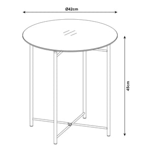 Table d'appoint Ödeshög acier verre trempé 45 x 42 cm noir [en.casa]