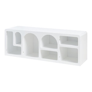 Meuble TV Vågå 140 x 40 x 48 cm blanc [en.casa]