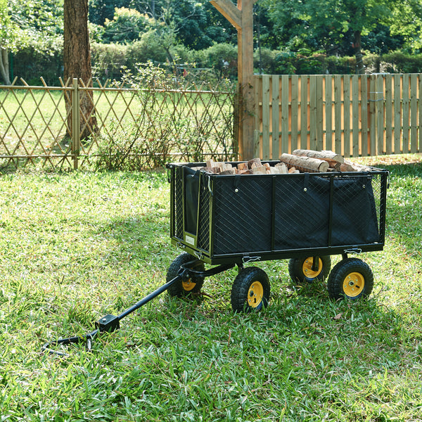 Bollerwagen Corropoli 112x51 cm max. 550kg Schwarz/Gelb [pro.tec]
