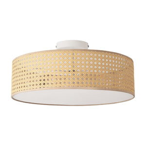 Plafoniera Ascot con Paralume Cilindrico - Effetto Rattan lux.pro 