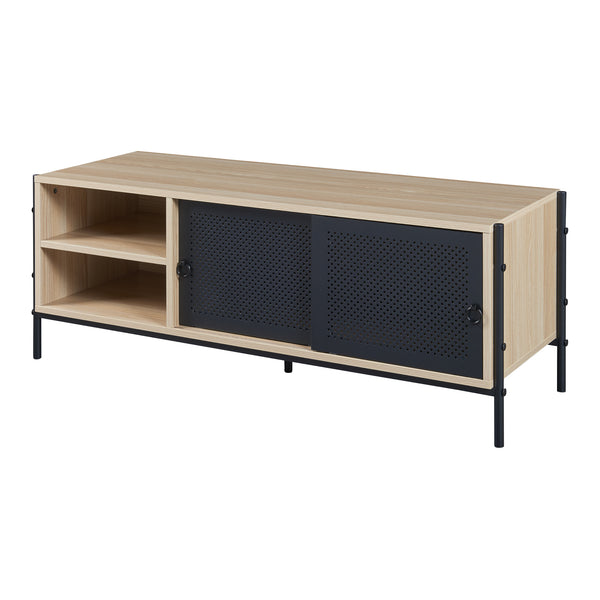 Meuble TV Tysnes 120 x 40 x 45 cm effet chêne noir [en.casa]