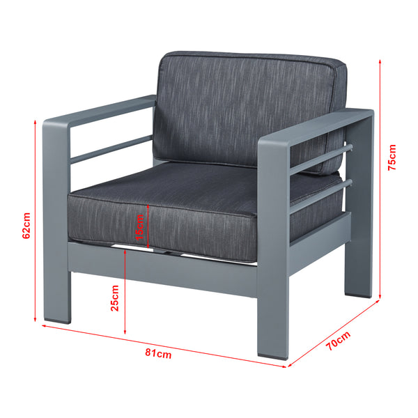 Fauteuil d'extérieur Avise 62 x 81 x 70 cm anthracite gris foncé casa.pro