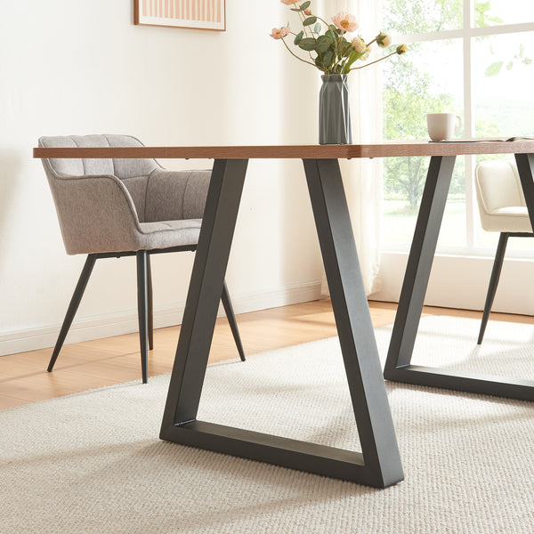 Lot de 2 pieds de table Lyngby acier 72 x 70 cm noir [en.casa]
