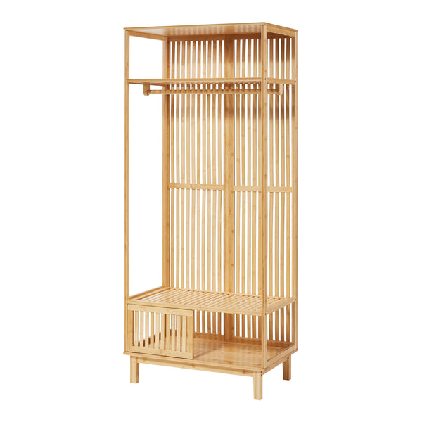 Garderobenständer Ypäjä 187x80x47 cm Bambus [en.casa]