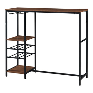 Table de bar Stjørdal 120 x 40 x 105 cm noir effet noyer [en.casa]