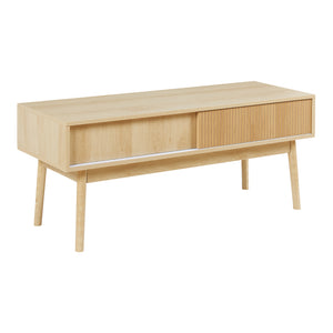 Meuble TV Landskrona 115 x 40 x 48 cm effet chêne [en.casa]