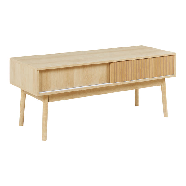 Meuble TV Landskrona 115 x 40 x 48 cm effet chêne [en.casa]