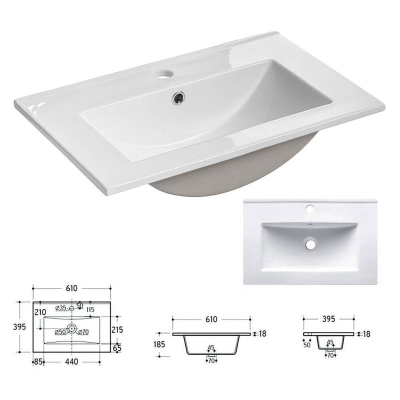 Schizzo in scala Set SKELBOLU di 4 Mobili da Bagno - Effetto Rovere [en.casa]