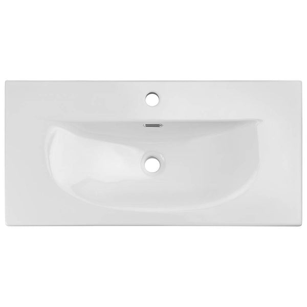 Set da Bagno NEWPORT Mobile Pensile a 2 Ante con Lavabo e Specchio LED - Effetto Rovere [en.casa]