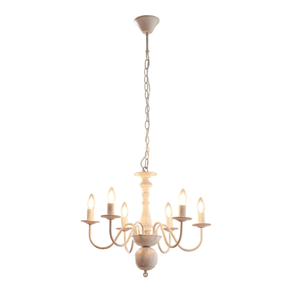 Kronleuchter Berkeley Metall Vintage-Weiß [lux.pro]