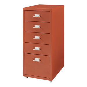 Cassettiera Kökar in Acciaio Mobile Archivio con 5 Cassetti e Rotelle - Vari Colori [en.casa] 