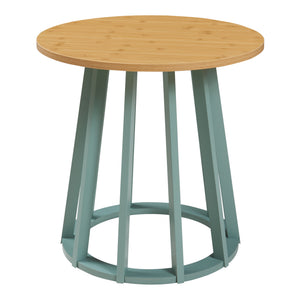 Table d'appoint Lensuu effet chêne / vert pastel [en.casa]