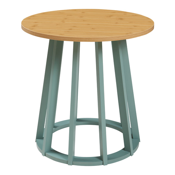 Table d'appoint Lensuu effet chêne / vert pastel [en.casa]