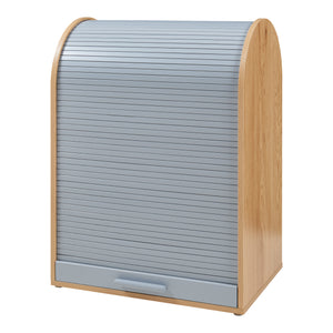Armoire basse à rideau Kavlinge bambou 80 x 60 x 40 cm gris naturel [en.casa] 