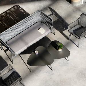 Lot de 2 tables basses Aymavilles gigognes gris anthracite casa.pro