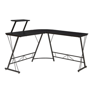 Bureau Yremso avec plateau surélevé 122 x 122 x 98 cm noir [en.casa] 