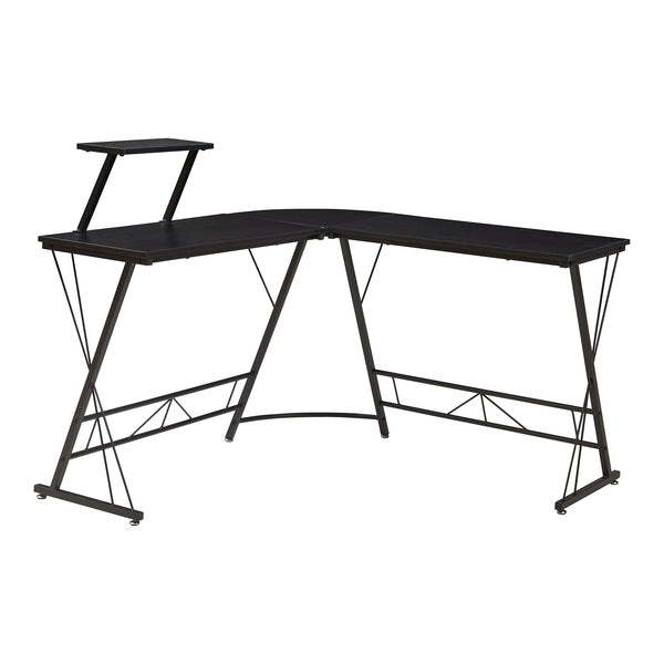 Bureau Yremso avec plateau surélevé 122 x 122 x 98 cm noir [en.casa] 